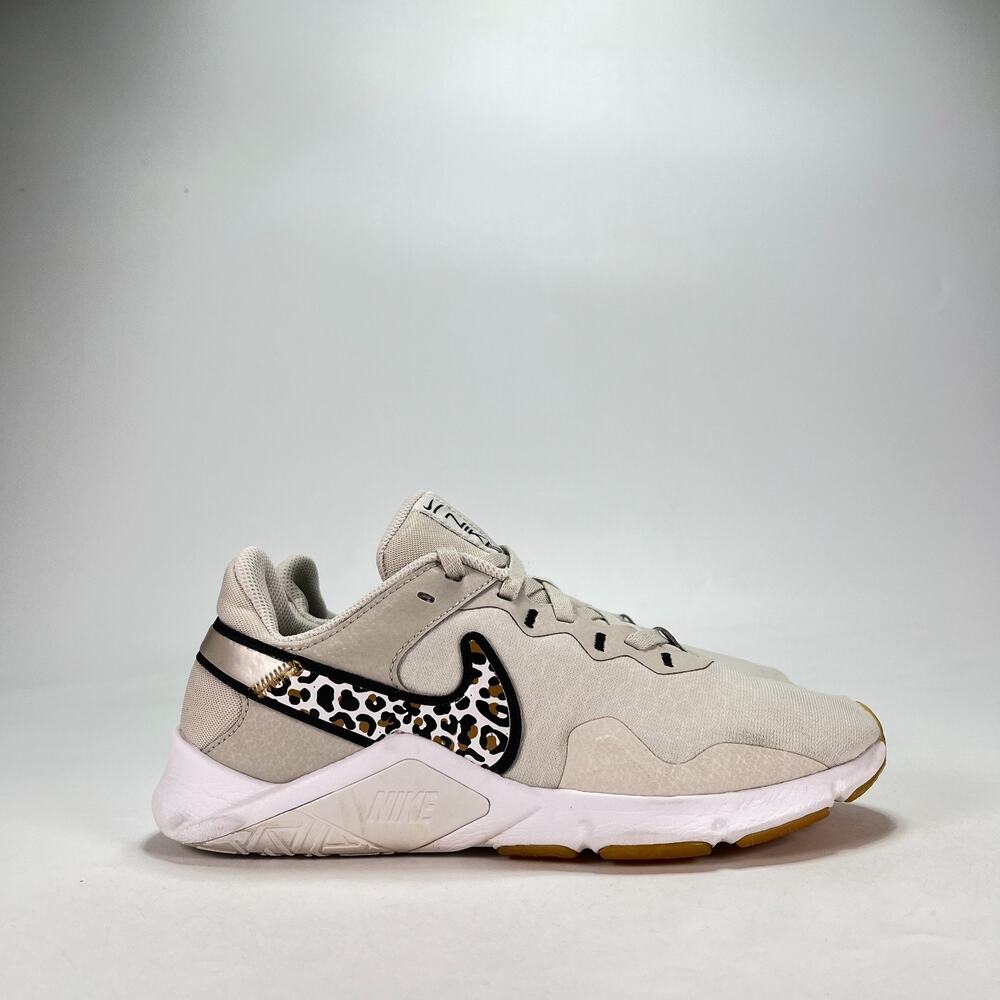 Nike Legend Essential 2 Grey Leopard Training Shoes CZ3668-017 Women's Size 7